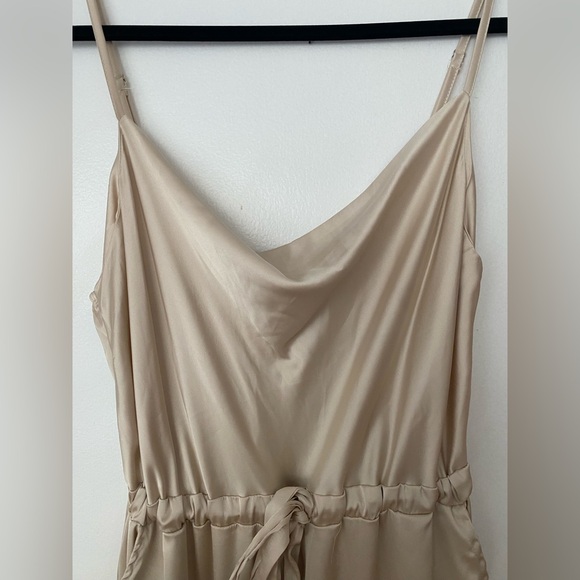 Kittenish - Champagne Silky Cowl Neck Jumpsuit - Picture 9 of 15